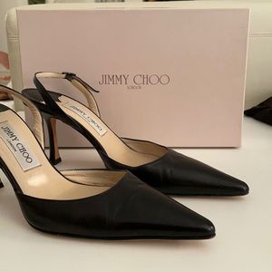 Jimmy Choo Syria 38 1/2. Black leather